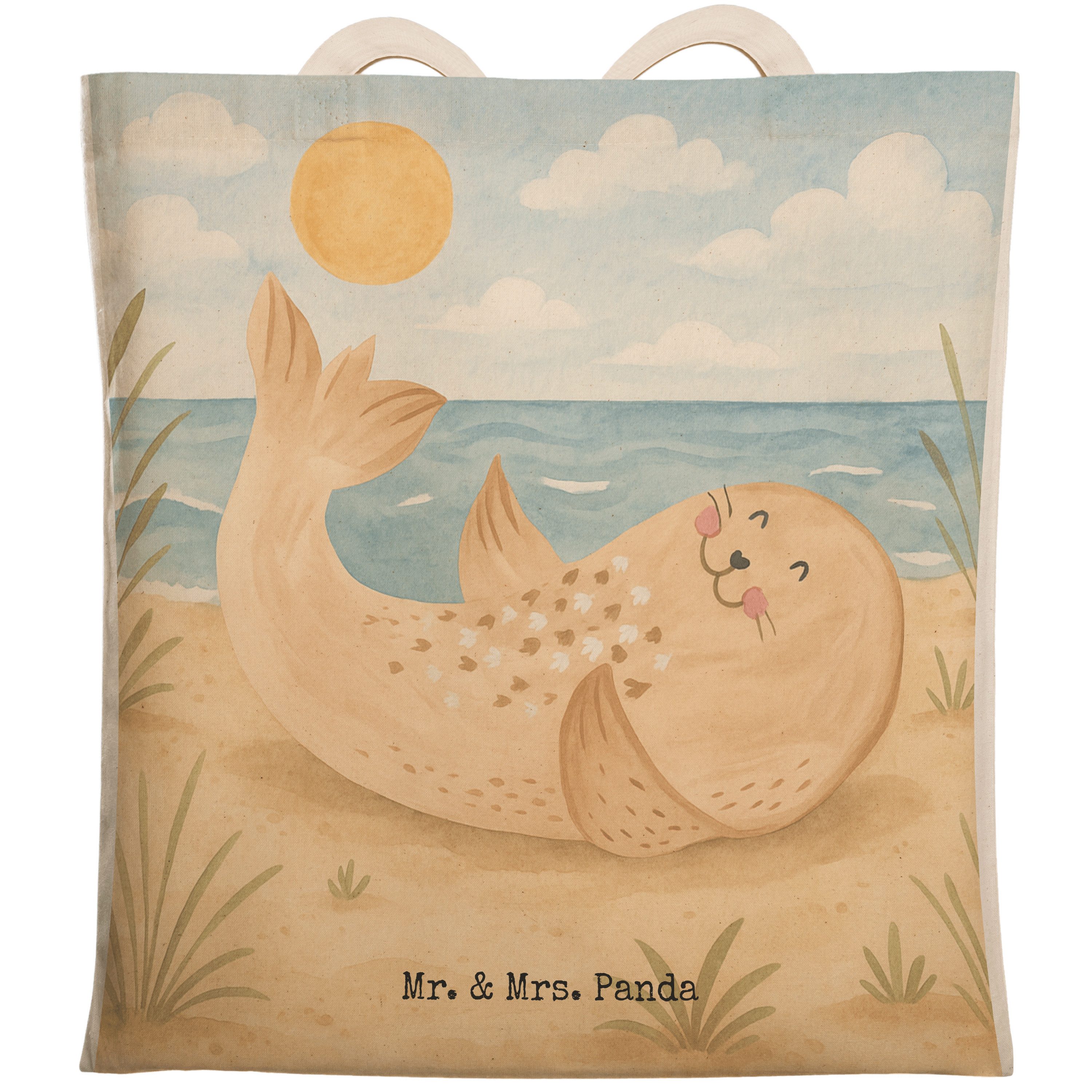 Tragetasche Robbe Liegen Design, shopping bag, Weiß, Seehund, großer shopper, Nor