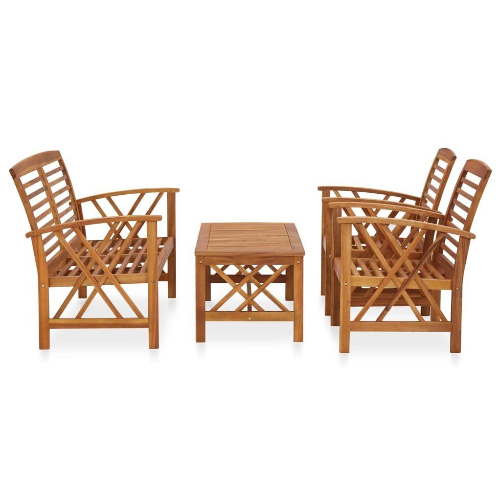 vidaXL Gartenlounge-Set 4-tlg. Garten-Lounge-Set Massivholz, (1-tlg)