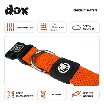 DDOXX Hunde-Geschirr Hundehalsband Air Mesh, verstellbar, gepolstert, Orange M - 2,5 X 34-49 Cm