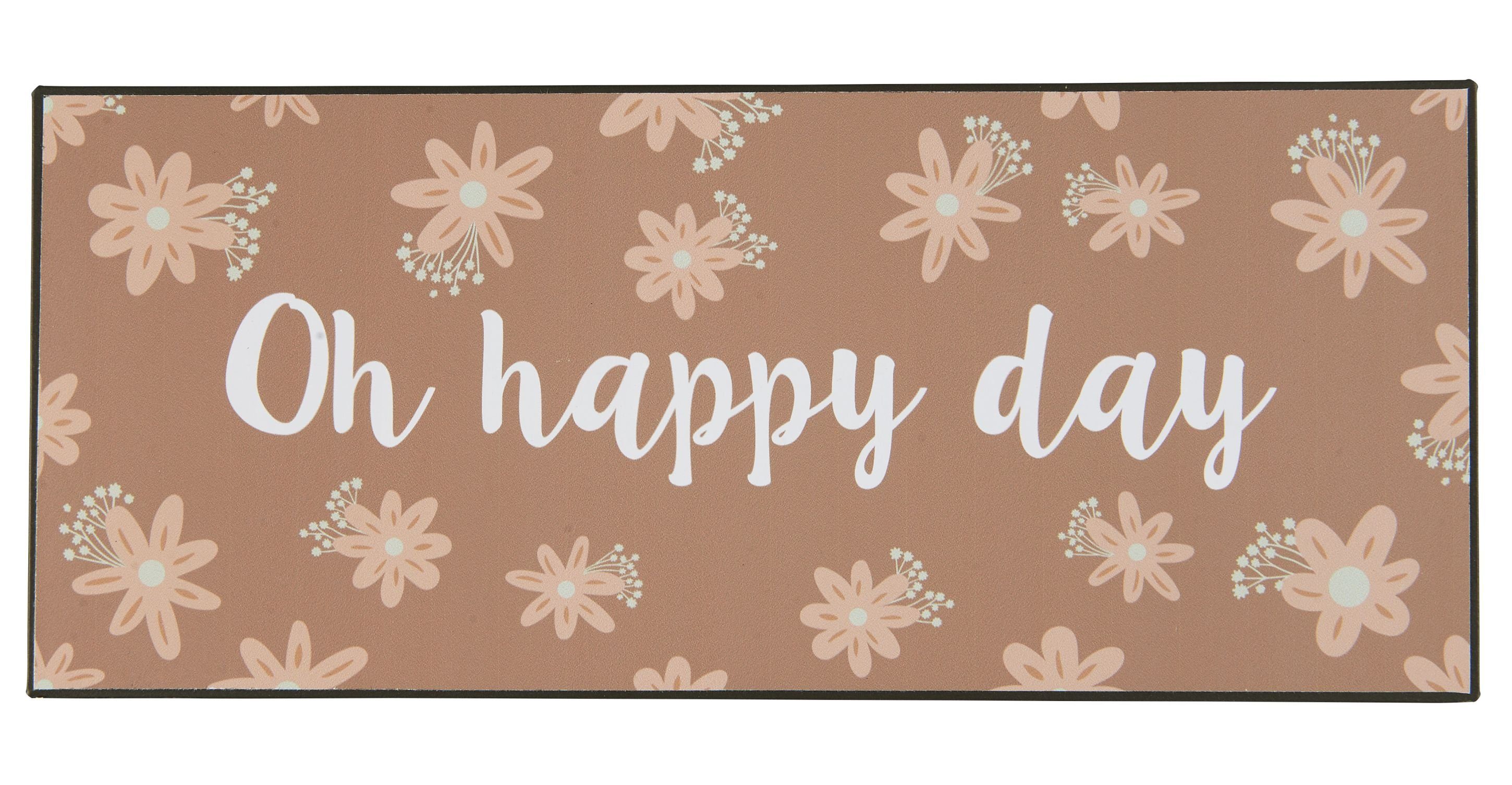 Ib Laursen Metallschild Ib Laursen - Schild Blechschild Metallschild Wandschild "Oh happy