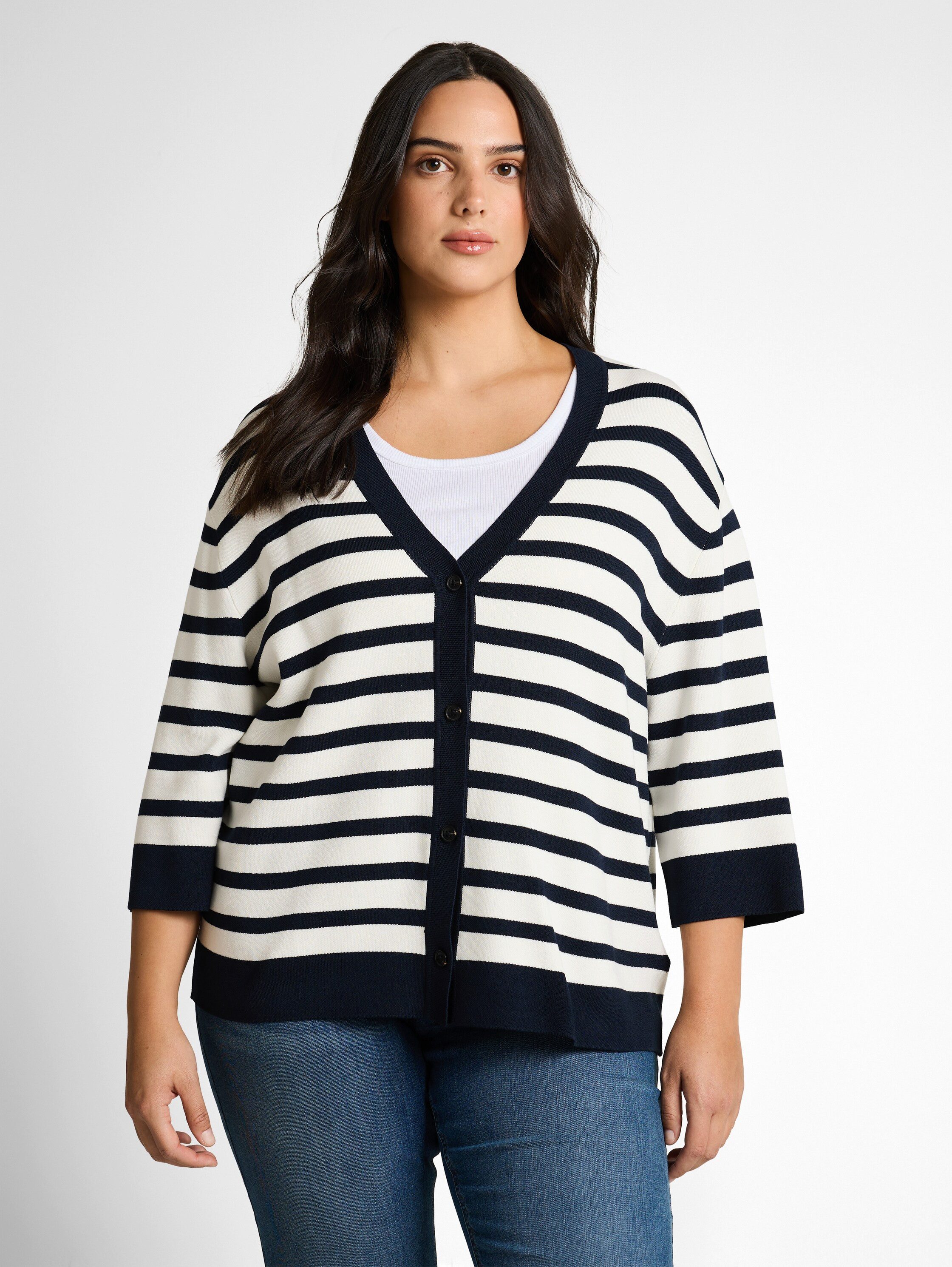 TOM TAILOR PLUS Cardigan mit Streifen Muster