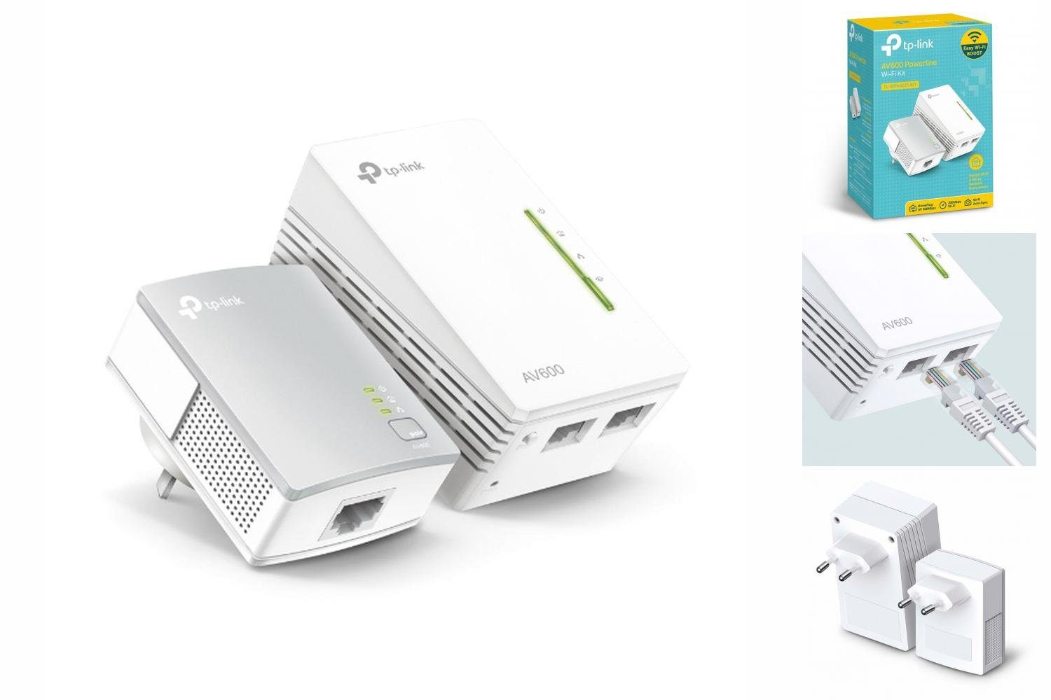 TPLink TLWPA4221 KIT NetzwerkAdapter LAN zu WLAN, AV600300Mbit/sWLANPowerlineExtender KIT