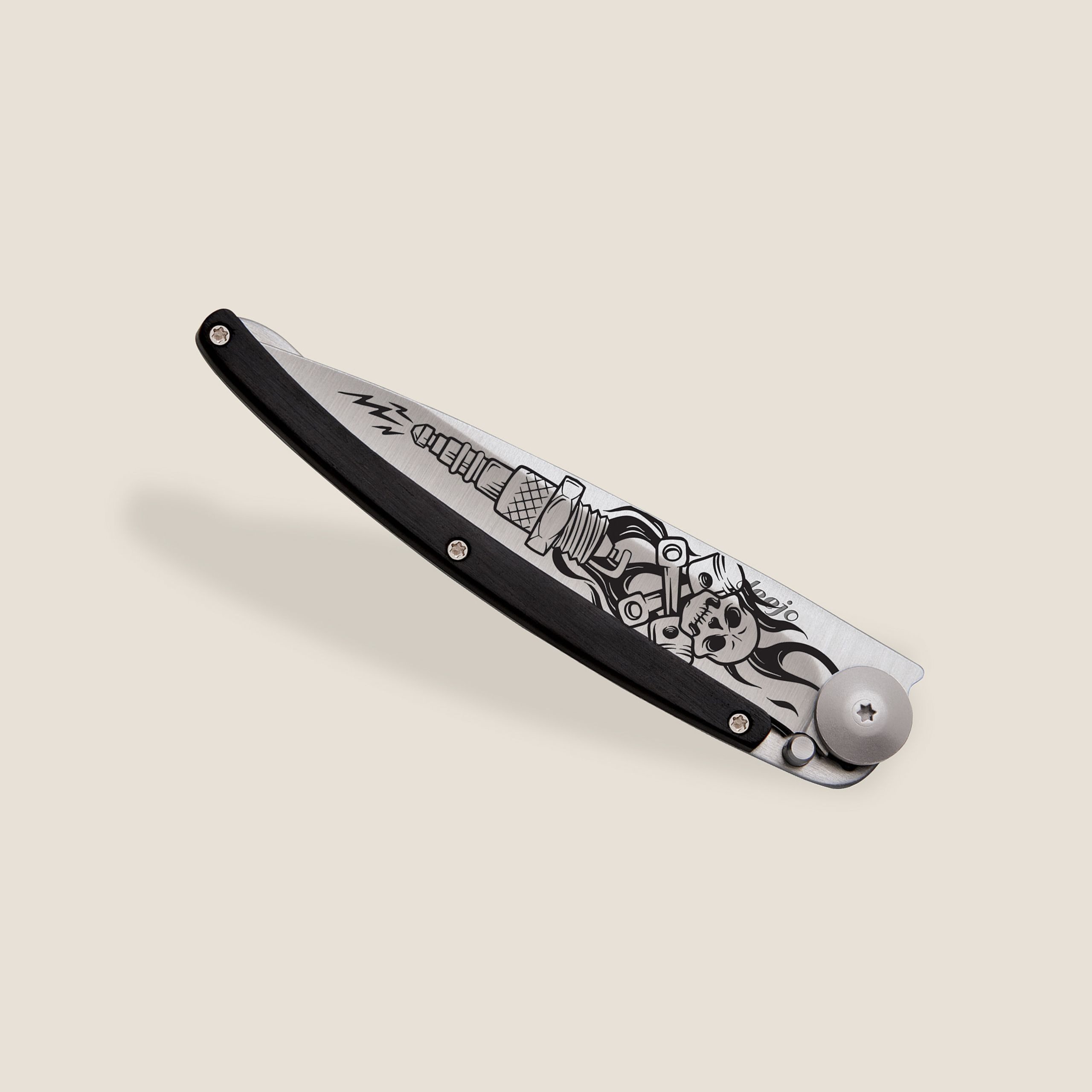 Deejo Taschenmesser - ultraleichtes Klappmesser 37g ? Edelstahl ? Messer mit Holzgriff