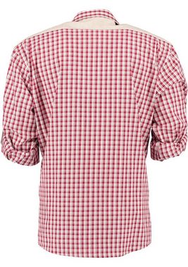OS-Trachten Trachtenhemd Kluncu Herren Langarmhemd mit Liegekragen und Schnürung am Ausschnitt