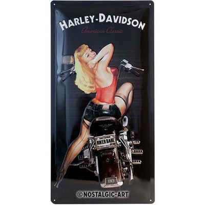 Nostalgic-Art Metallschild Blechschild 25 x 50cm - Harley-Davidson - Biker Babe
