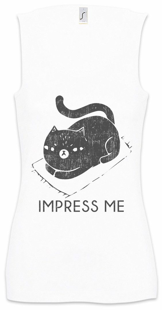 Tanktop Impress Me Cat Ärmelloses Damen T-Shirt Katzen Kätzchen Kater Katze