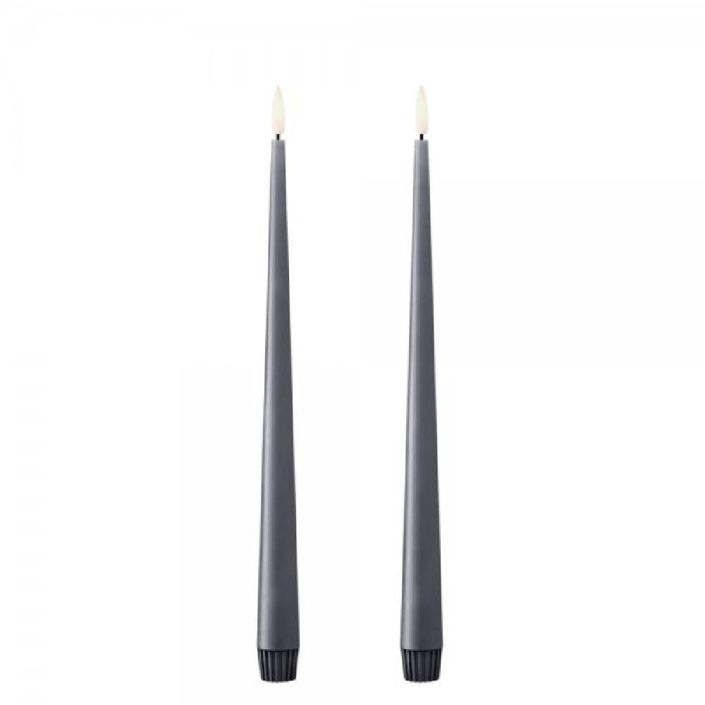 ester & erik Tafelkerze LED Spitzkerze Taper Candle Dark Slate (30cm) (2-teilig)
