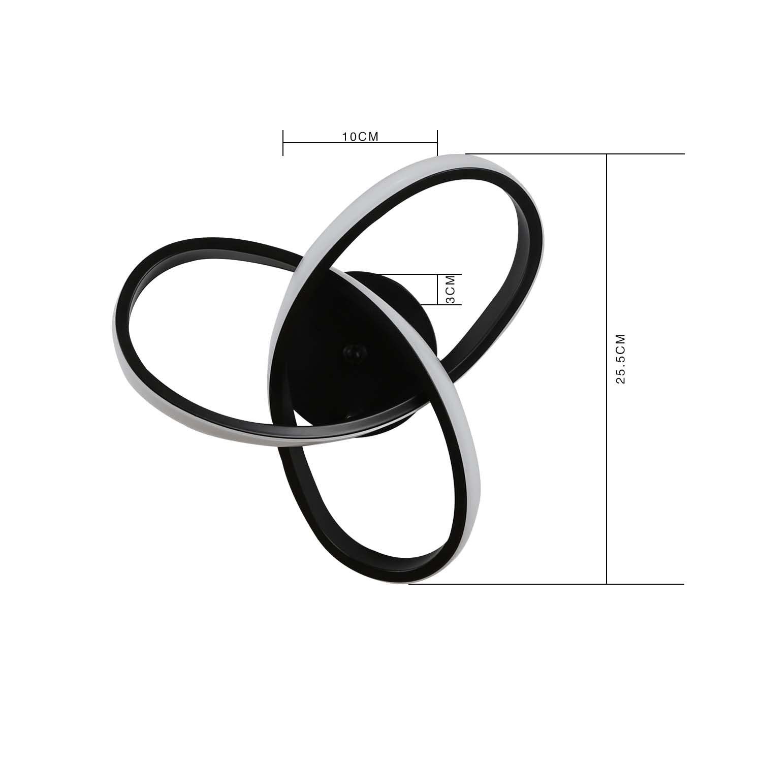 ZMH LED Deckenleuchte Wohnzimmer 3 Blatten verflochten 25/34/40CM Modern für Schlafzimmer, LED fest integriert, Warmweiß 3000K, 3000K, warmweiß, 24×24×12cm, ver – Bild 5 von 5