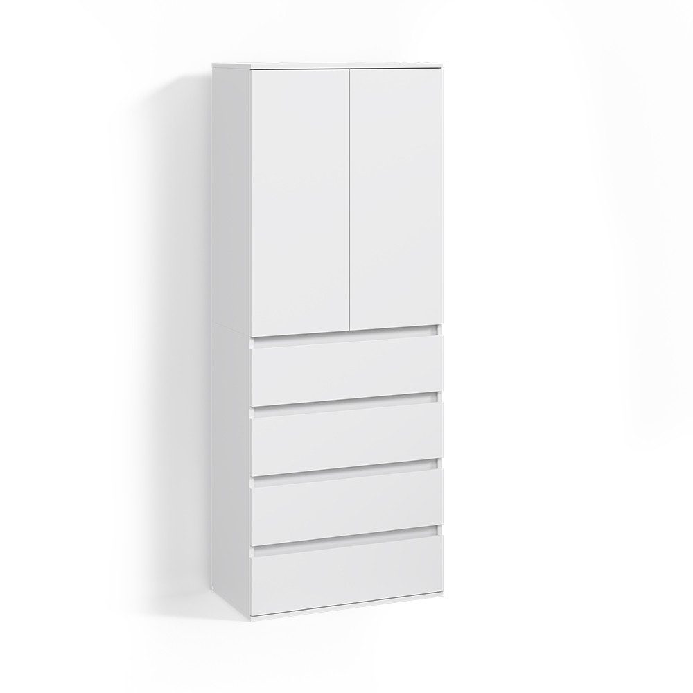 Livinity® Kleiderschrank Garda, Weiß, mit 4 Schubladen (1-St)