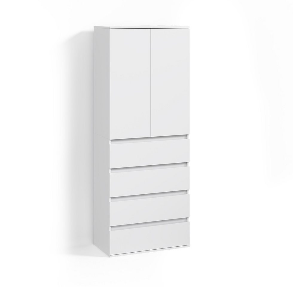 Livinity® Kleiderschrank Garda, Weiß, mit 4 Schubladen (1-St)