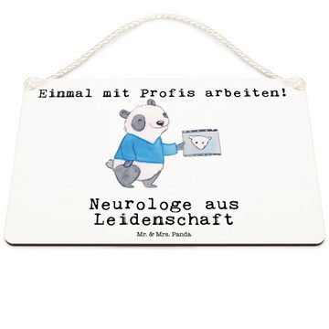 Mr. & Mrs. Panda Hinweisschild DIN A6 Neurologe Leidenschaft - Weiß - Geschenk, Türschild, Beruf, Wa, (1 St), Mit Kordel