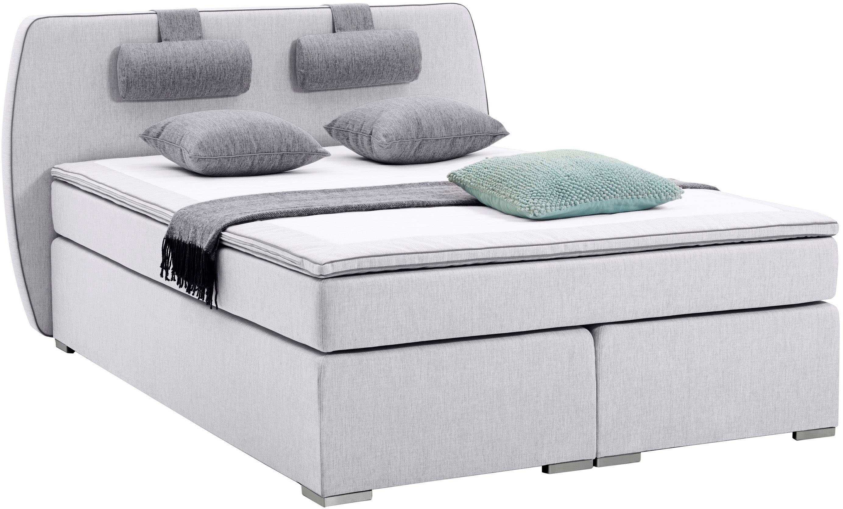 ATLANTIC home collection Boxspringbett Rex, mit Topper und verstellbaren Nackenkissen
