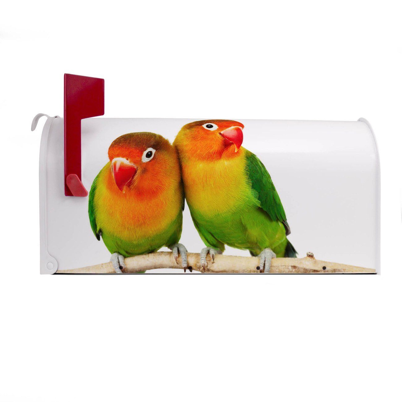 51 17 banjado x x Papageien 22 Mississippi Mailbox cm original Amerikanischer (Amerikanischer Briefkasten Briefkasten, aus USA), weiß