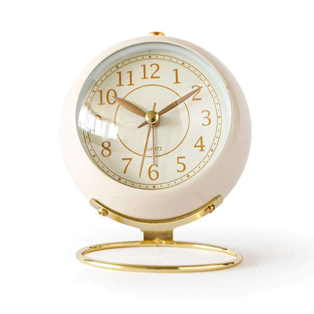 MOPUEA Quarzwecker Analoger Retro-Wecker, kleine Schreibtischuhr mit Nachtlicht, leise geräuscharm, Tischuhr ideal für Schlafzimmer, Wohnzimmer, Nachttisch