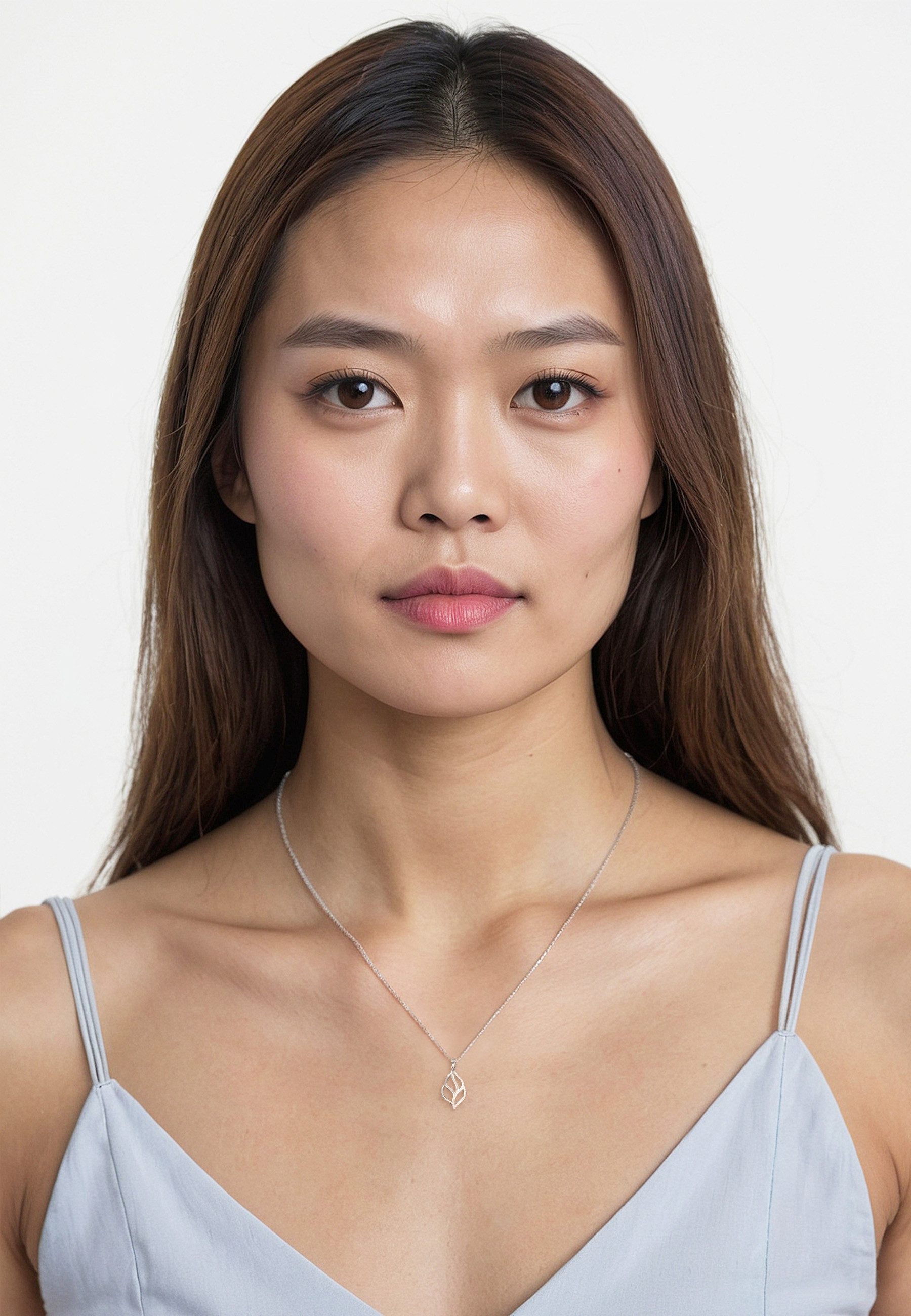 Sofia Milani Kette mit Anhänger Blatt, 925 Silber Damen Schmuck - N0857