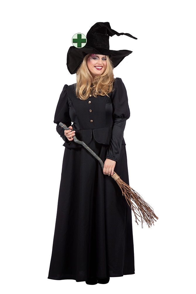 Karneval-Klamotten Hexen-Kostüm Damen klassisches lang Plus Size mit Hexenh günstig online kaufen