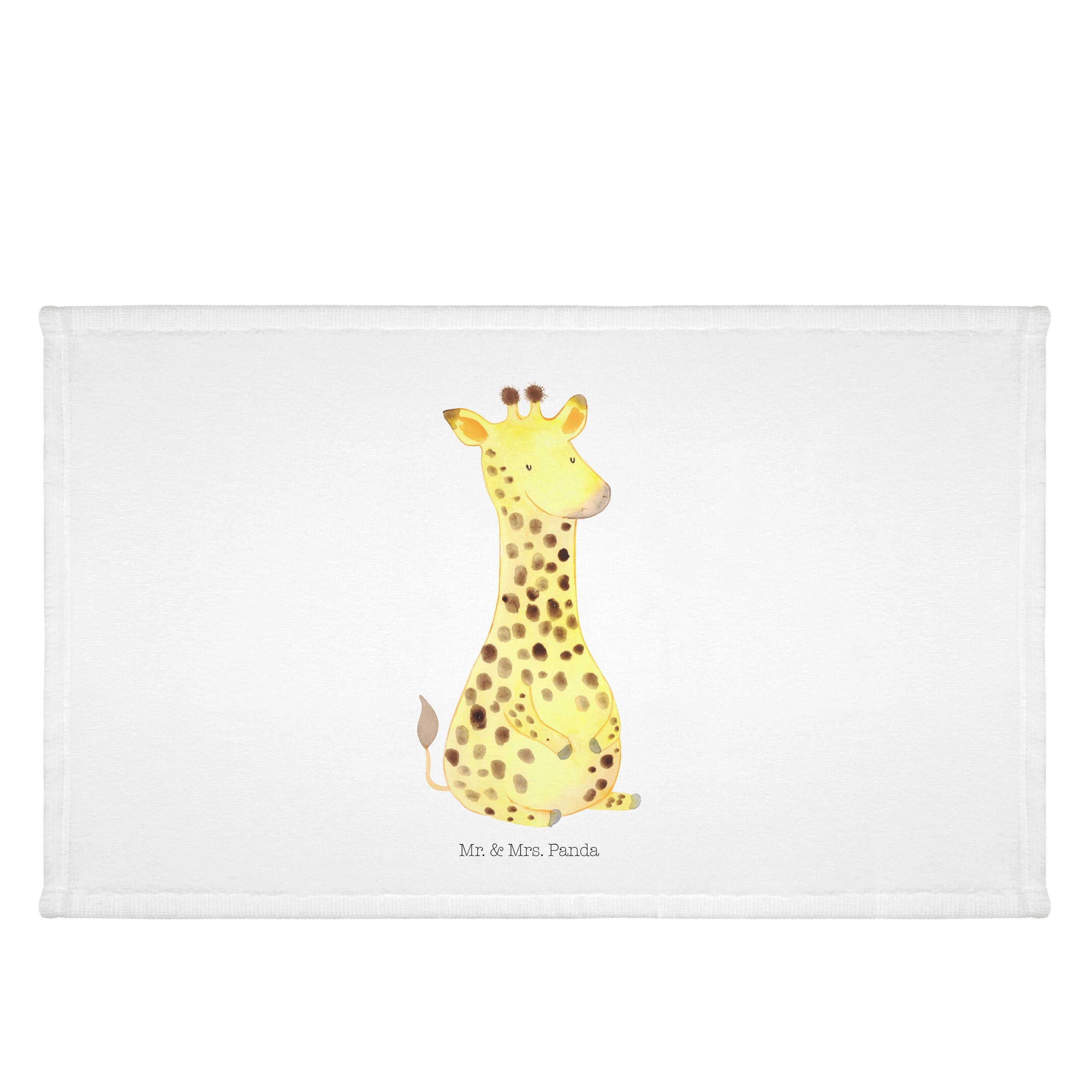 Mrs. - Afrika, (1-St) Giraffe & Weiß Handtuch Mr. Zufrieden Kinder Handtuc, Panda Geschenk, - Frottier,