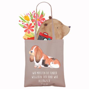 Mr. & Mrs. Panda Tragetasche Hund Basset Hound - Braun Pastell - Geschenk, kinderlos, Stoffbeutel, (1-tlg), Modisches Design