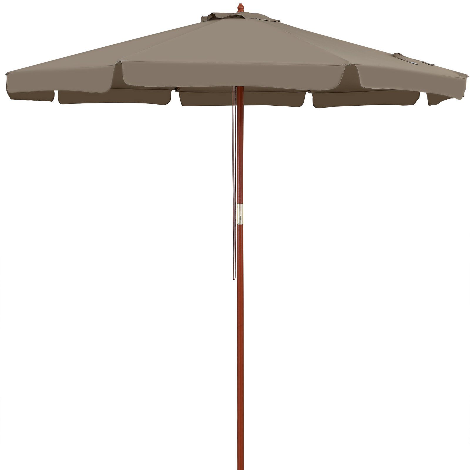 Kingsleeve Sonnenschirm, 330 cm Robuster Mast aus Holz UV Schutz 50+ Wasserabweisend Leichtgängiges Seilzugsystem Windöffnung für stabilen Stand Marktschirm Gartenschirm Balkonschirm