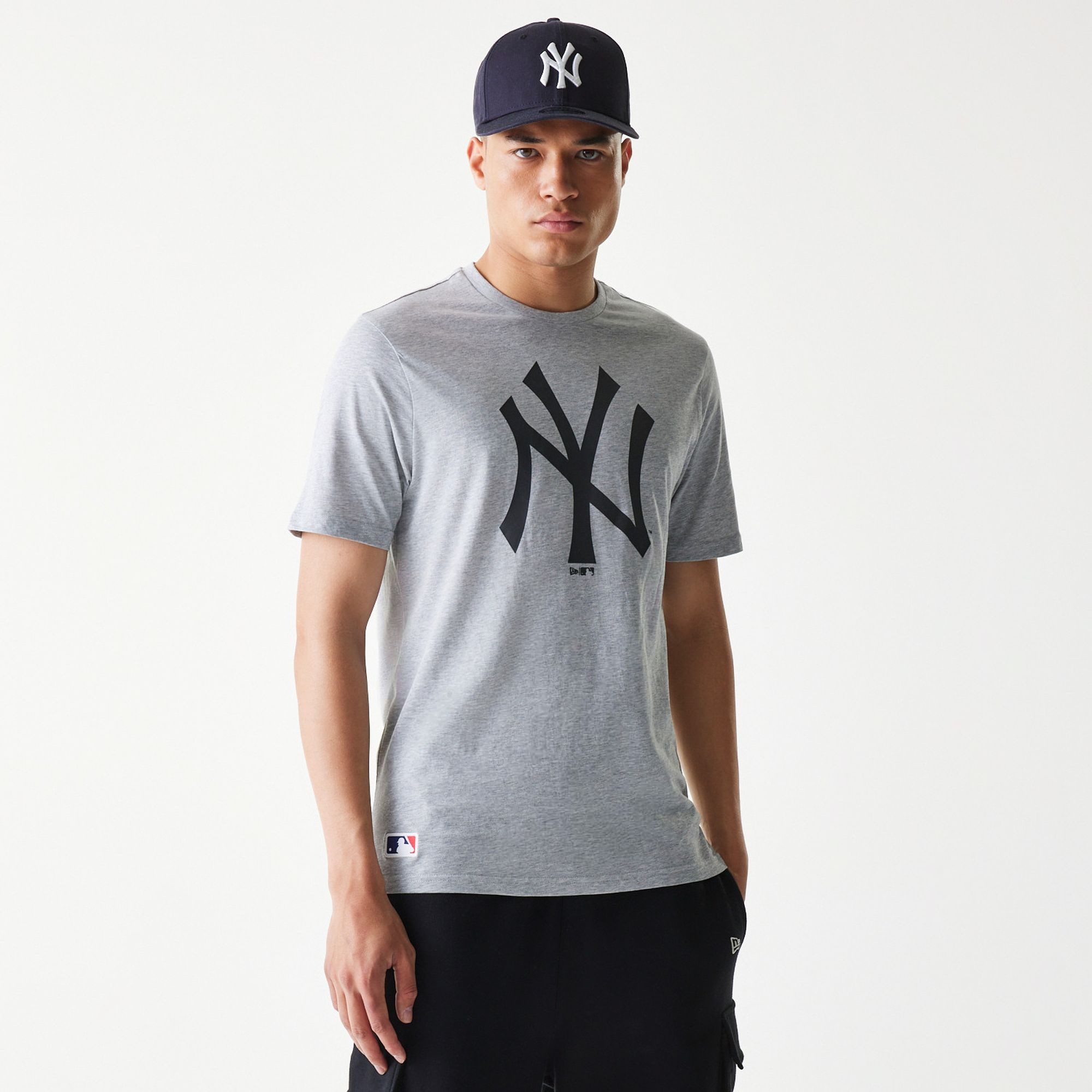 T-Shirt New York Yankees T-Shirt NY Logo groß - grau