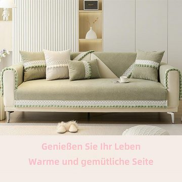Sofaschoner Sofabezug mit Spitze Anti-Rutsch-Sofabezug Candyse, Verfügbarkeit zu vier Jahreszeiten, Einfachheit und Auswahl