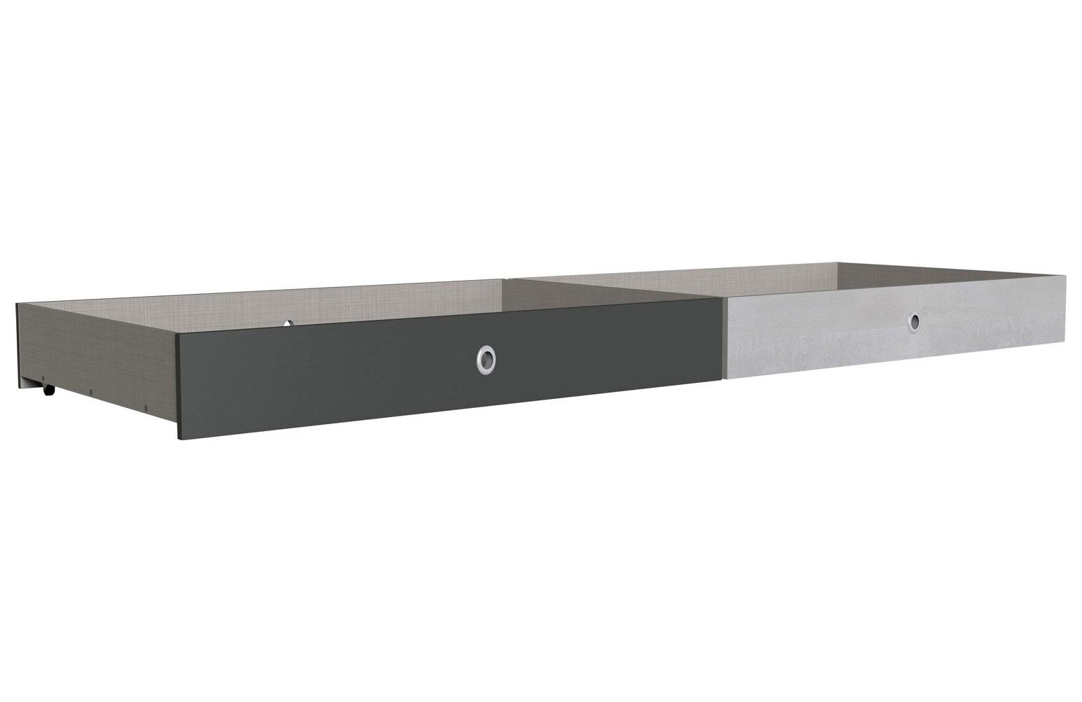 Wimex Bettschubkasten Norwich (mit Rollen, 1 St., moderne Optik, auf Rollen), 100x59x17cm graphit beton lichtgrau
