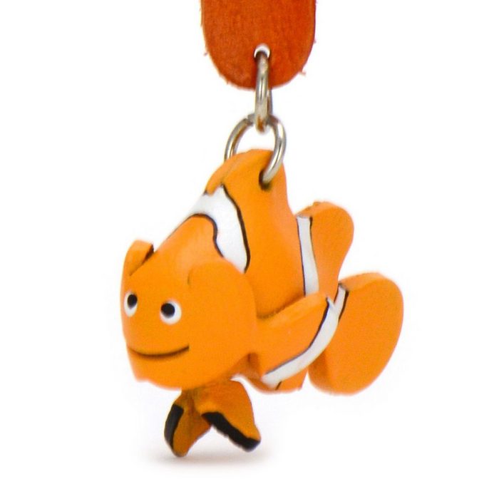 Monkimau Schlüsselanhänger Clownfisch Schlüsselanhänger Leder Tier Figur (Packung)