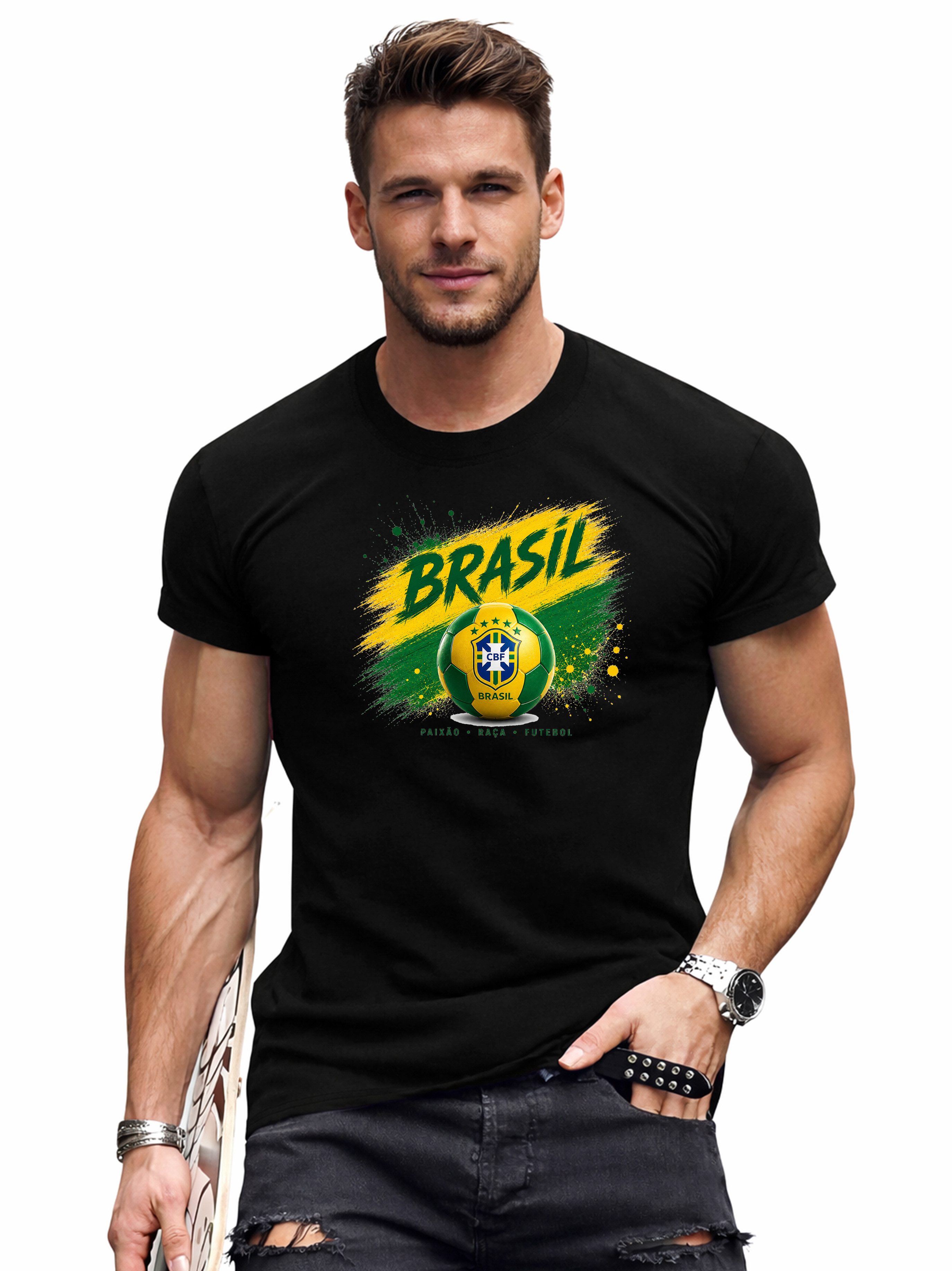 RMK T-Shirt Herren Shirt Fußball WM Brasil 100% Baumwolle