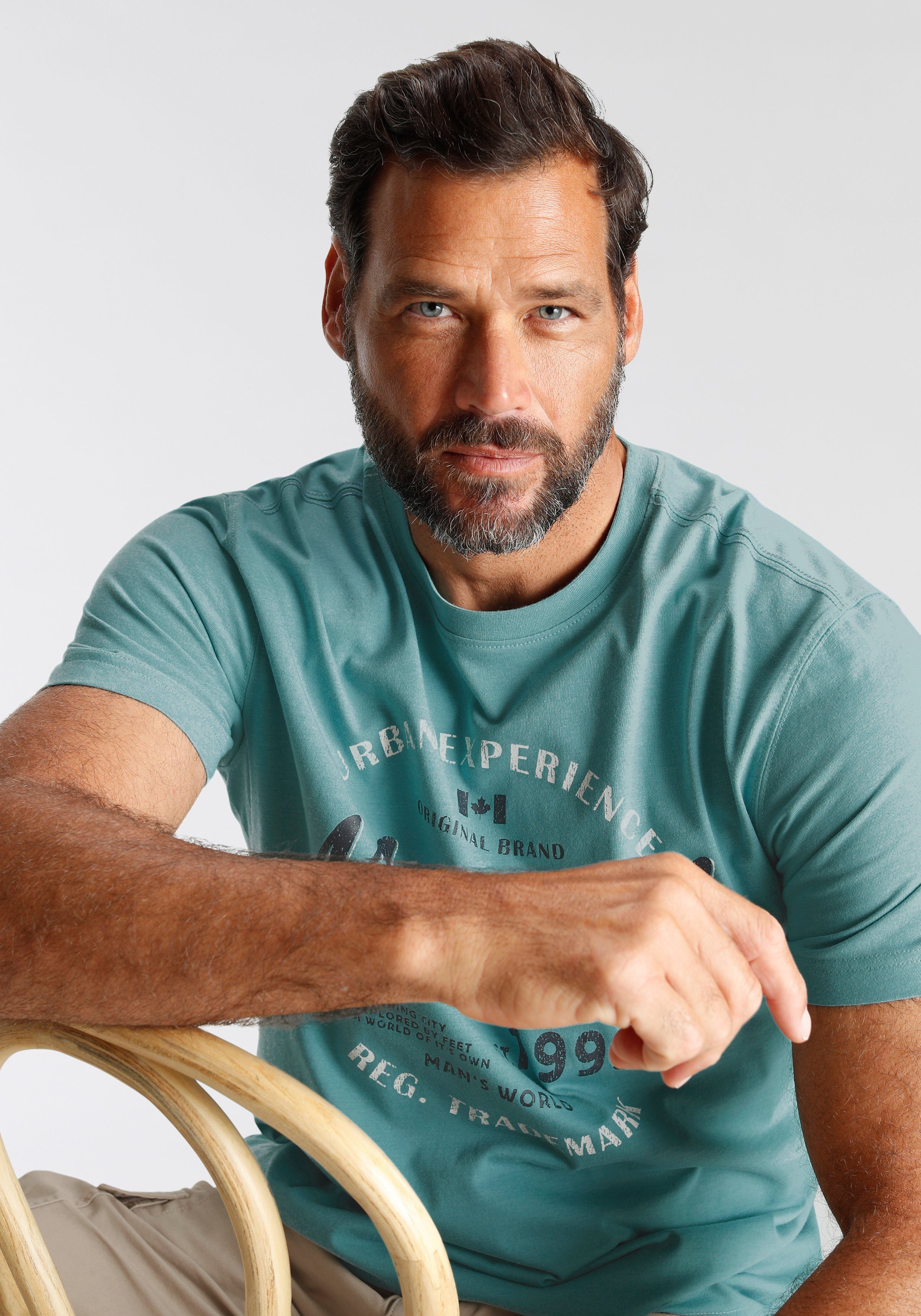 Man's World T-Shirt Kurzarm, lässige Passform, aus Baumwollmischung, pflegeleicht
