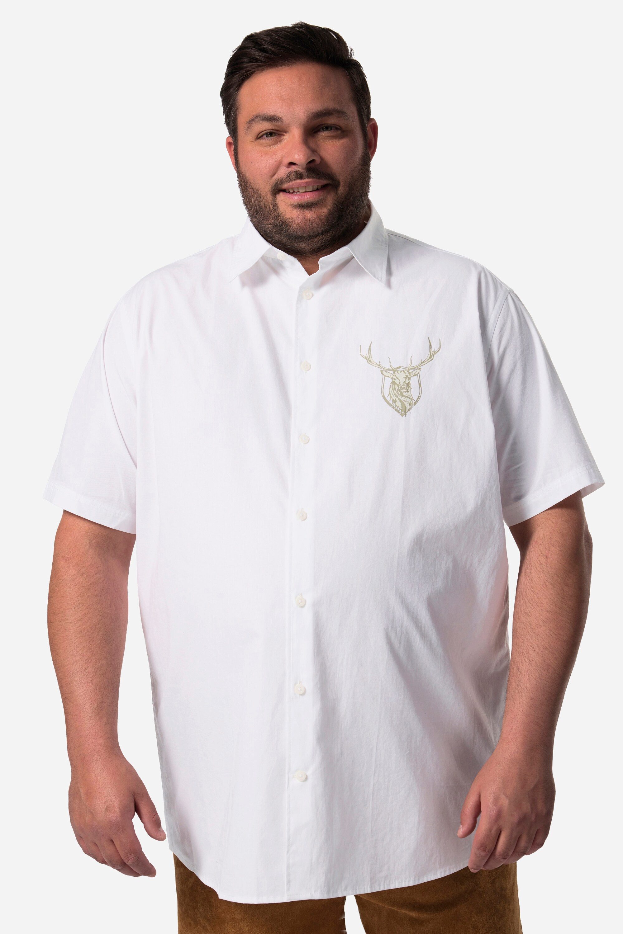 Men Plus Kurzarmhemd Men+ Trachtenhemd Halbarm Kentkragen Comfort Fit