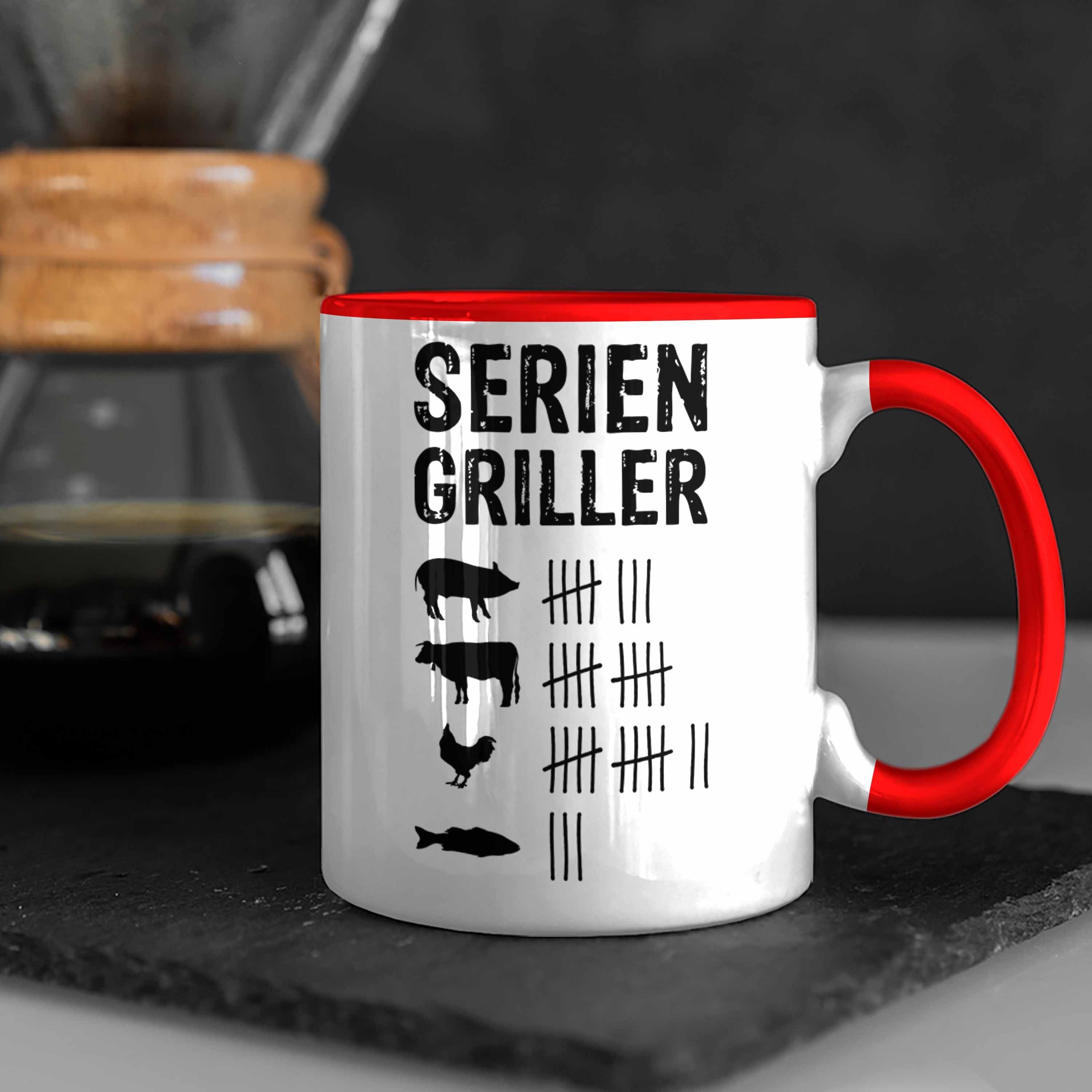 Grillen Männer Rot Grillen Trendation Tasse Vater - Liebhaber Steak Geschenk Tasse Trendation Geschenkidee