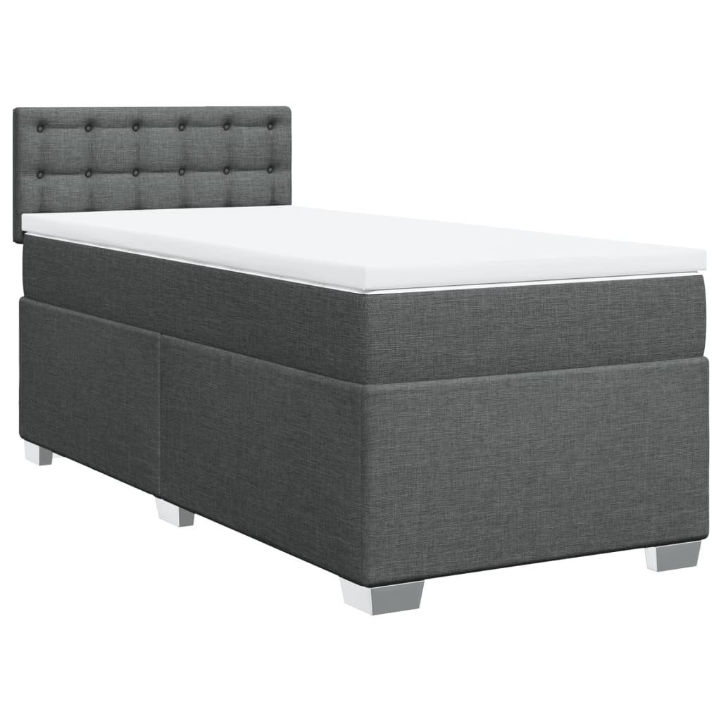 vidaXL Bett Boxspringbett mit Matratze Dunkelgrau günstig online kaufen