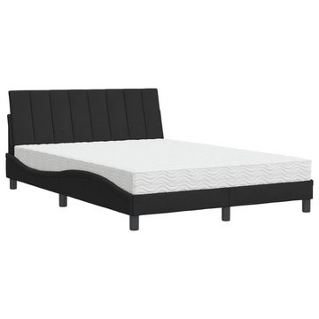 vidaXL Bett Bett mit Matratze Schwarz 140x190 cm Samt