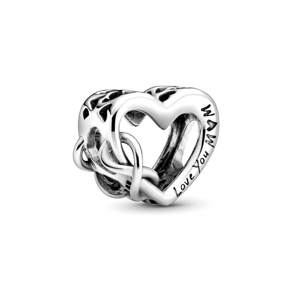 Charm-Einhänger Heart and infinity sterling silver charm