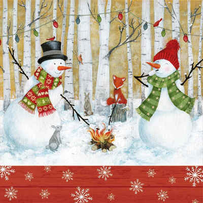 Linoows Papierserviette »20 Servietten Weihnachten romantisches Winterliche«, Motiv Weihnachten romantisches Winterliches Barbecue