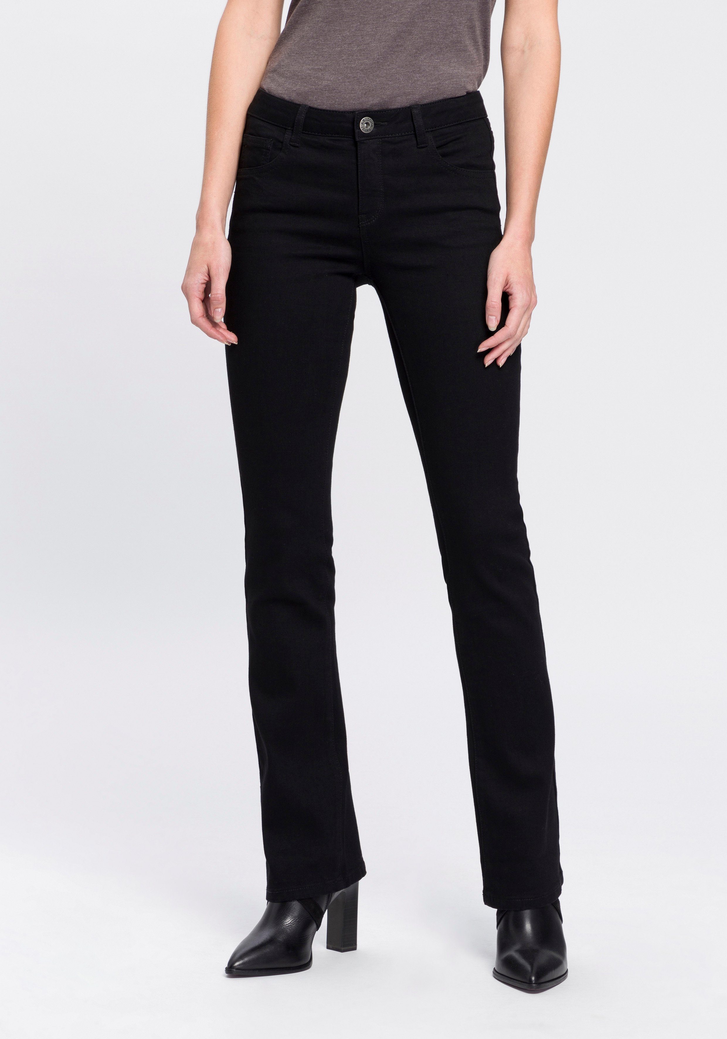 Arizona Bootcut-Jeans Ultra-Stretch Mid-Waist black