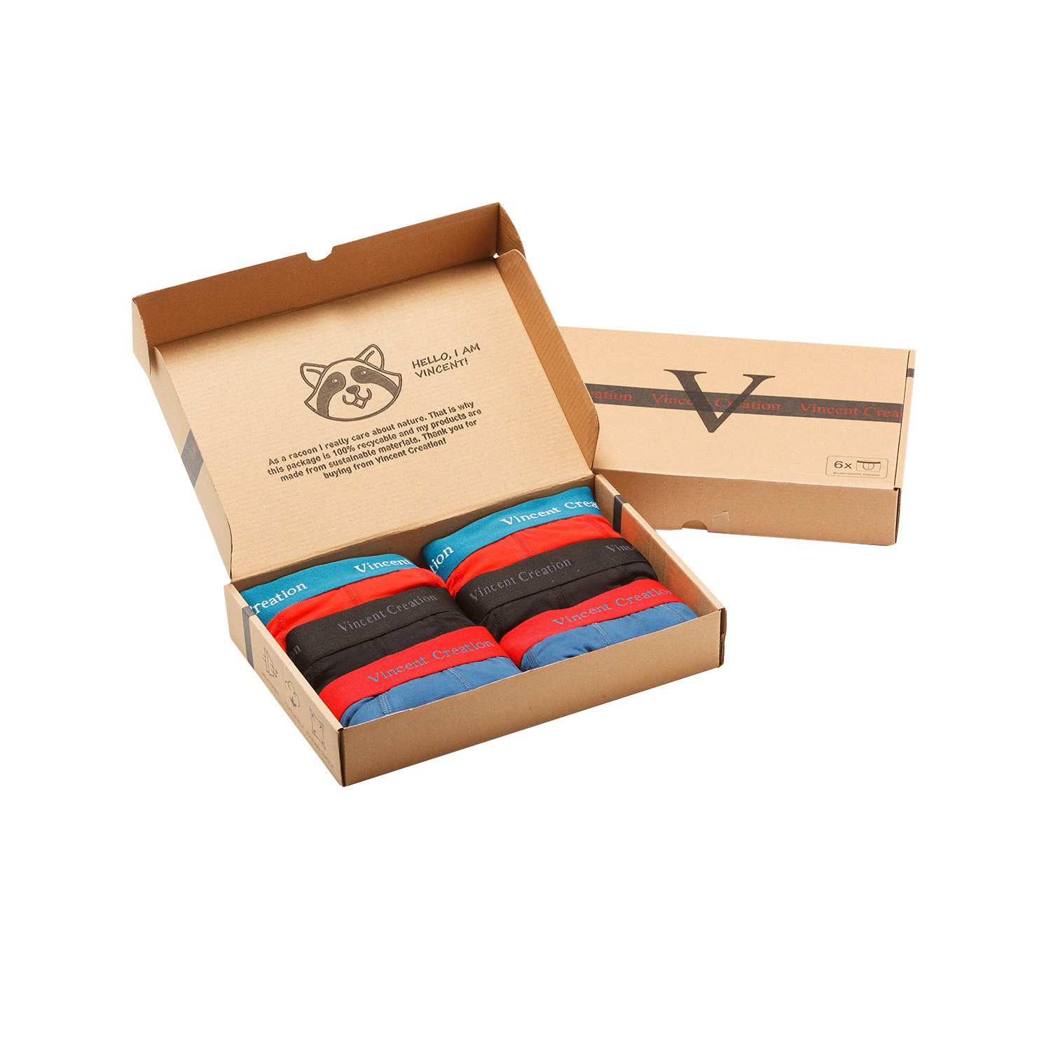 Vincent Creation® Boxershorts (6-St) angenehm stretchiger Baumwollmix günstig online kaufen