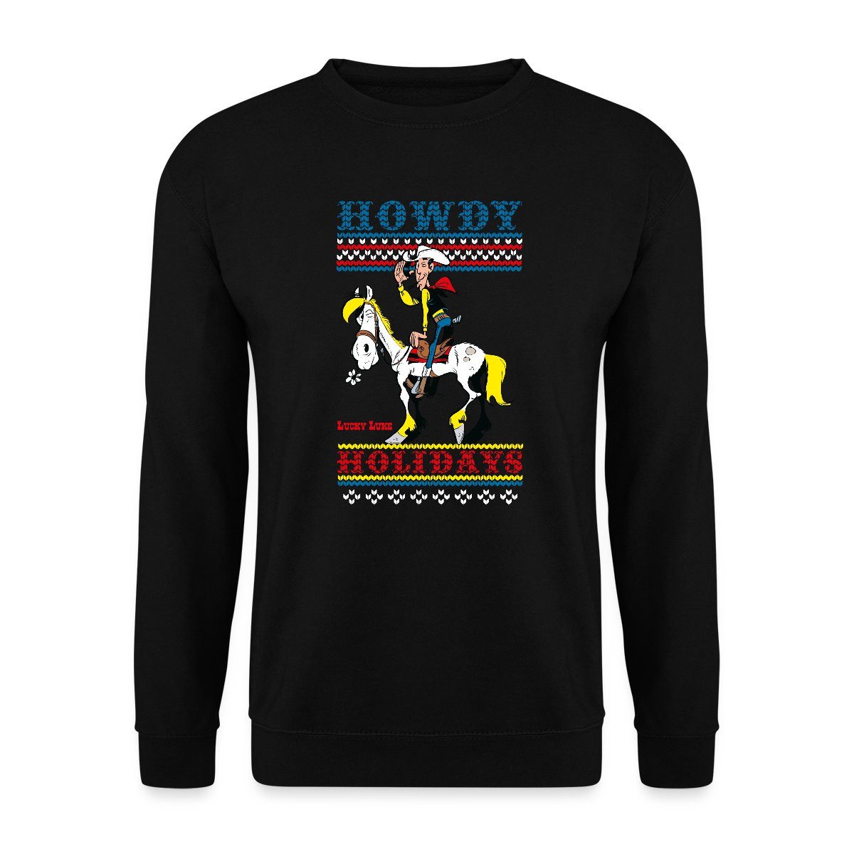 Sweatshirt Lucky Luke Howdy Holidays Ugly Christmas Unisex Pullover
