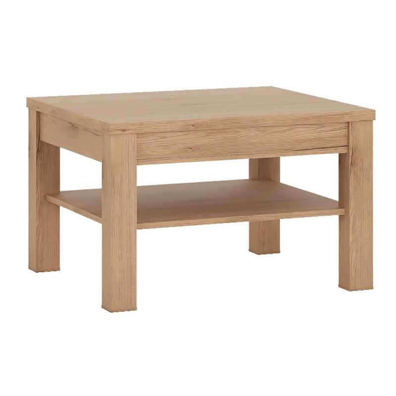 Lomadox Couchtisch SANFORD-129, San Remo Eiche hell Nb., quadratisch, 75x75 cm, Ablageboden