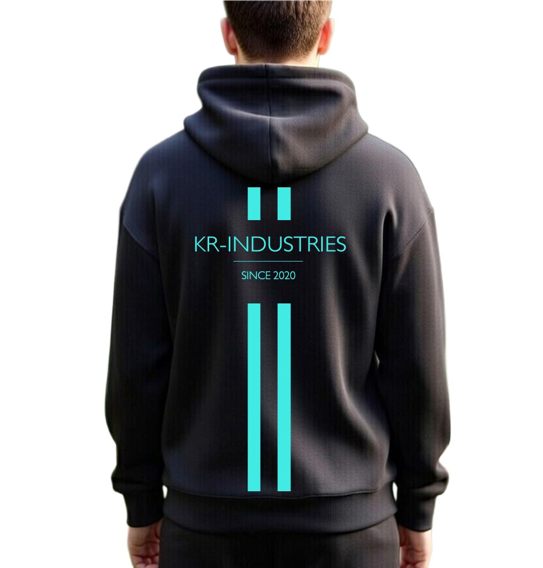 KR-Industries Hoodie Black Two Kapuzenpullover schwarz lässiges Design Herren