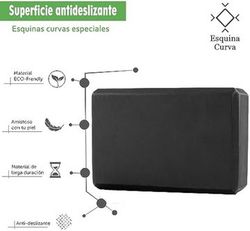 Cbei Yogablock Yoga Block und Yoga-Gurt EVA Schaumstoff Yogaklotz, (Pilates-Blöcke mit Stretch-Band, mit hoher Dichte, rutschfest, leicht, ungiftig und geruchlos), geeignet für Yoga, Pilates und Meditation (Schwarz)