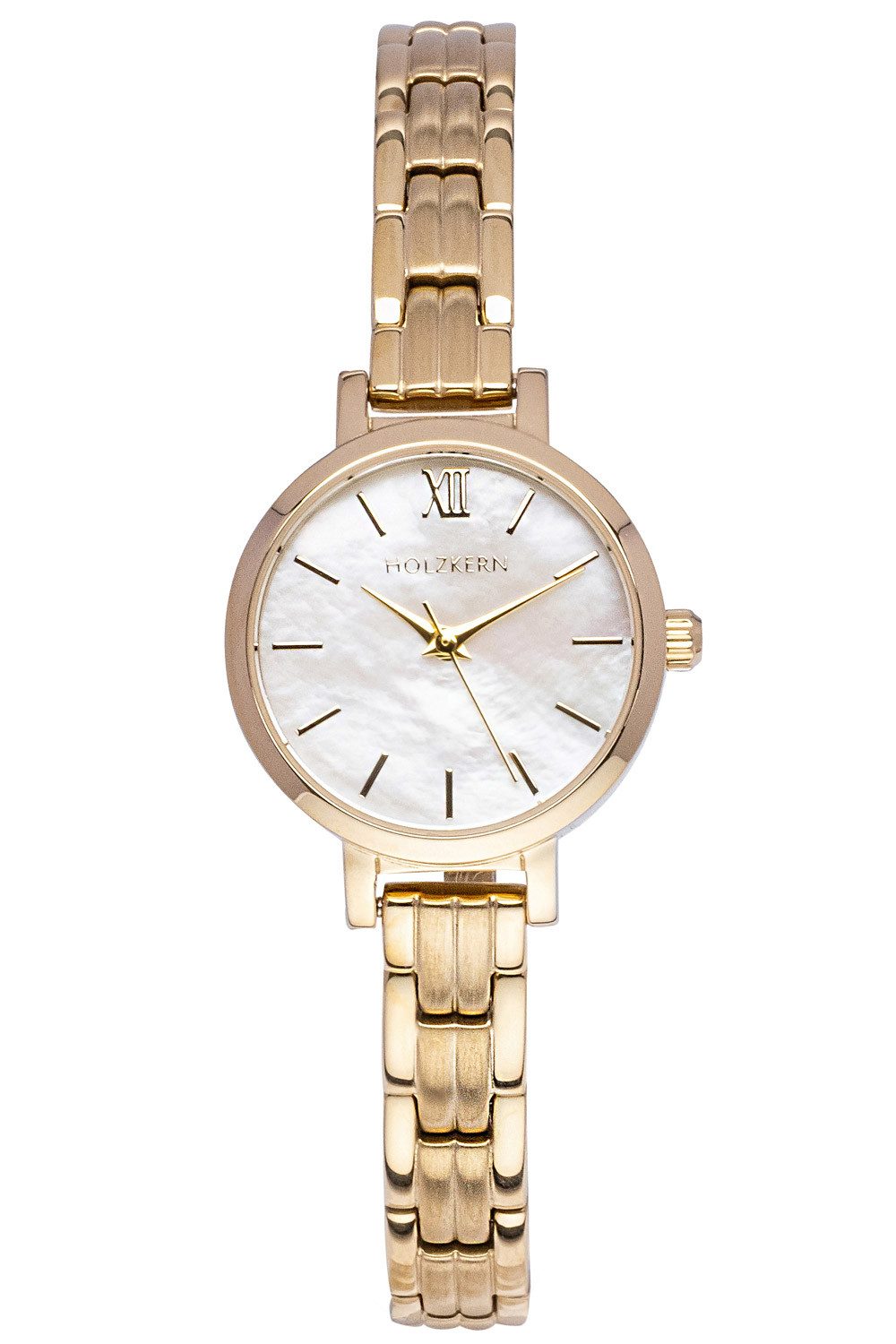 Holzkern Quarzuhr Quarz Hanwi Goldfarben/Perlmutt günstig online kaufen