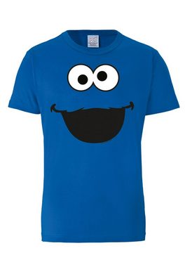 LOGOSHIRT T-Shirt Sesamstraße - Krümelmonster Gesicht mit lizenziertem Print