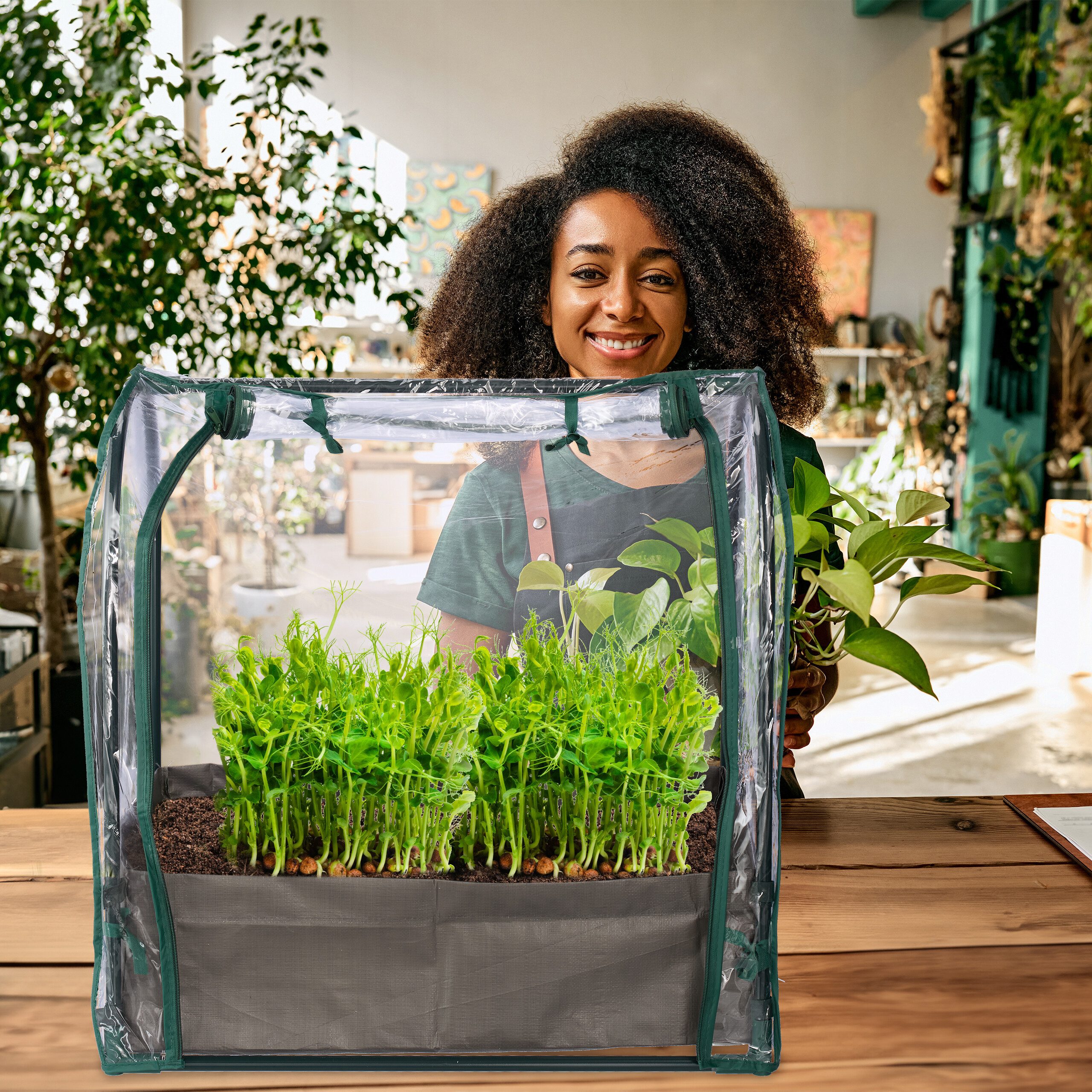 relaxdays Frühbeetaufsatz Frühbeet mit Pflanzsack