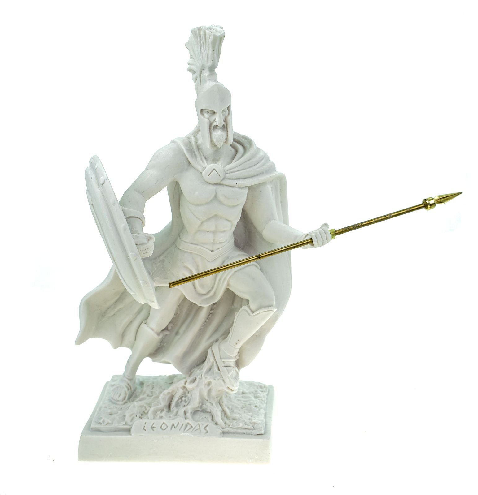 Kremers Schatzkiste Dekofigur Alabaster Leonidas mit Helm und Schild - König von Sparta Figur 22 cm