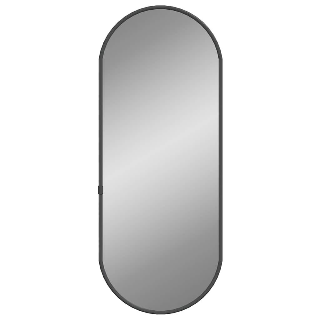 furnicato Wandspiegel Schwarz 50x20 cm Oval (1-St), Klarer Kosmetikspiegel mit PVC-Rahmen für das Badezimmer oder Flur