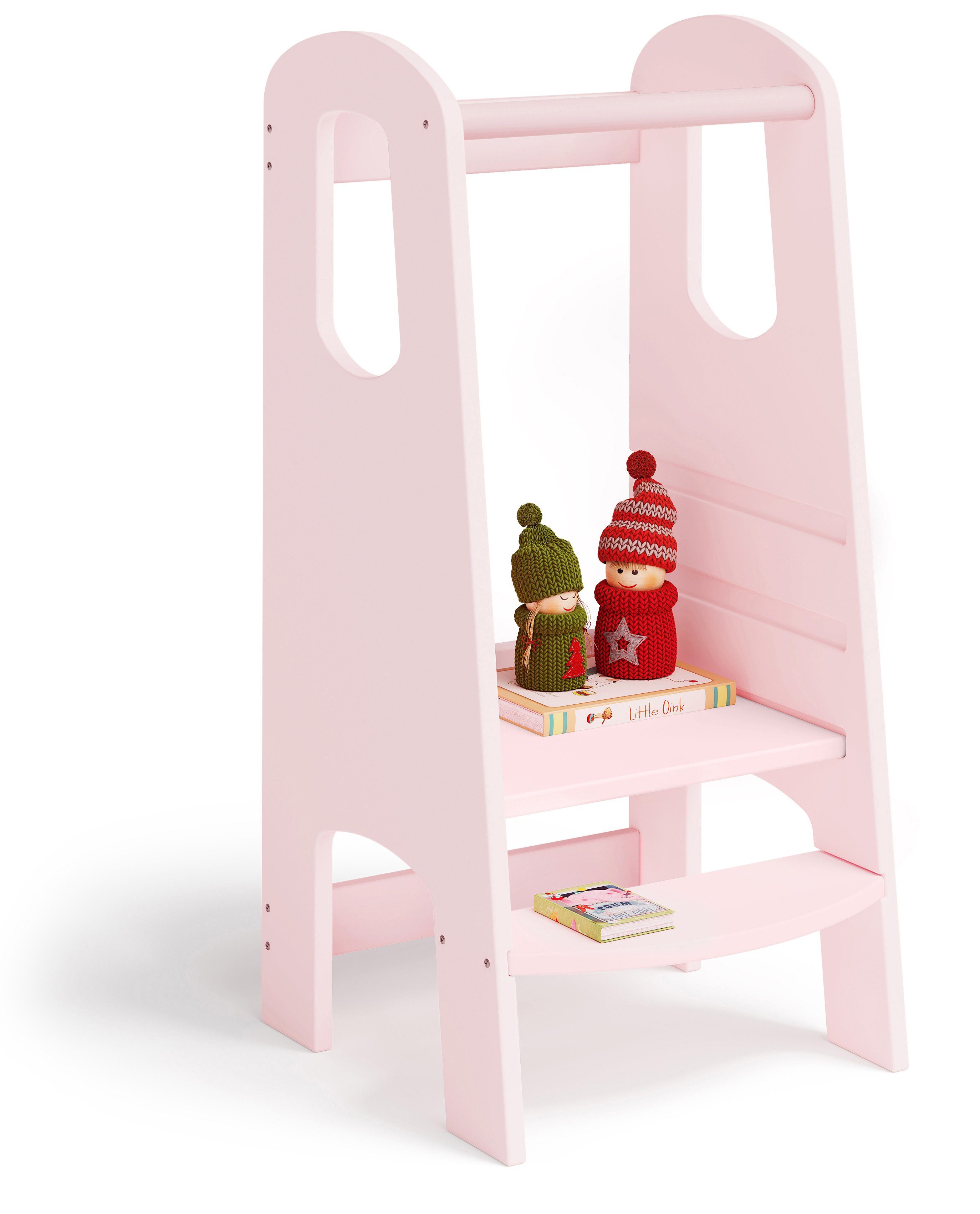 Bellabino Stehhilfe 3-fach höhenverstellbar, Sperrholz, Birke rosa Lernturm Luni, aus