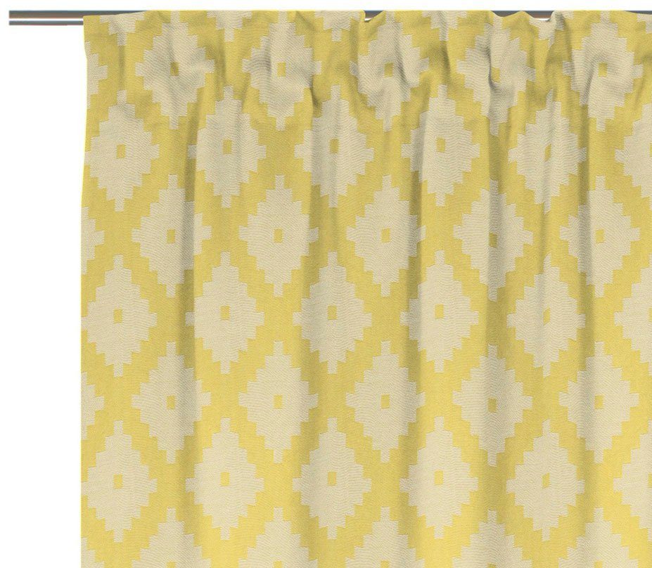 Adam, gelb (1 Shiraz Multifunktionsband Vorhang Bio-Baumwolle St), Maroccan Jacquard, aus light, nachhaltig blickdicht,