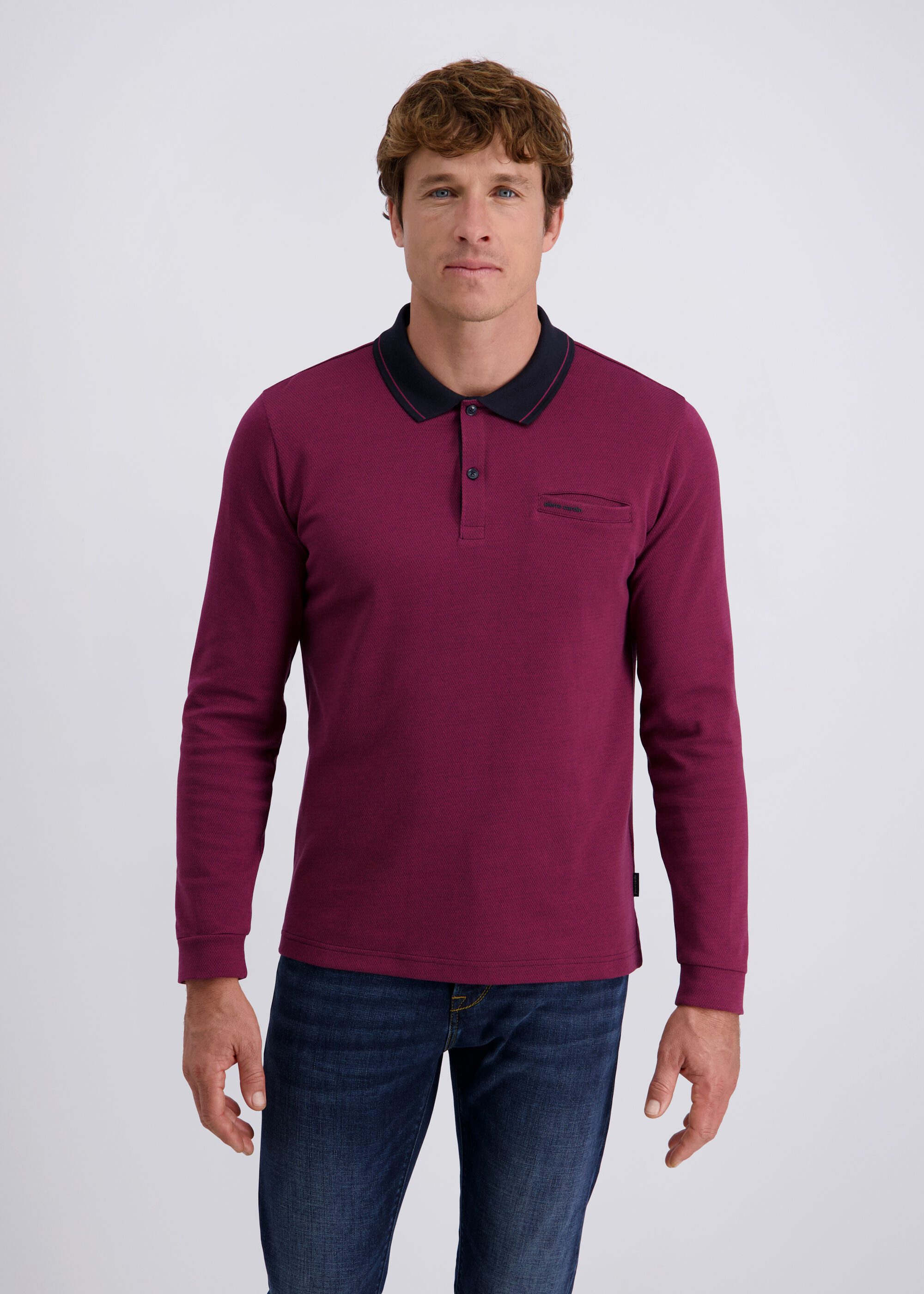 Pierre Cardin Langarmshirt (1-tlg) aus 100 Prozent Baumwolle