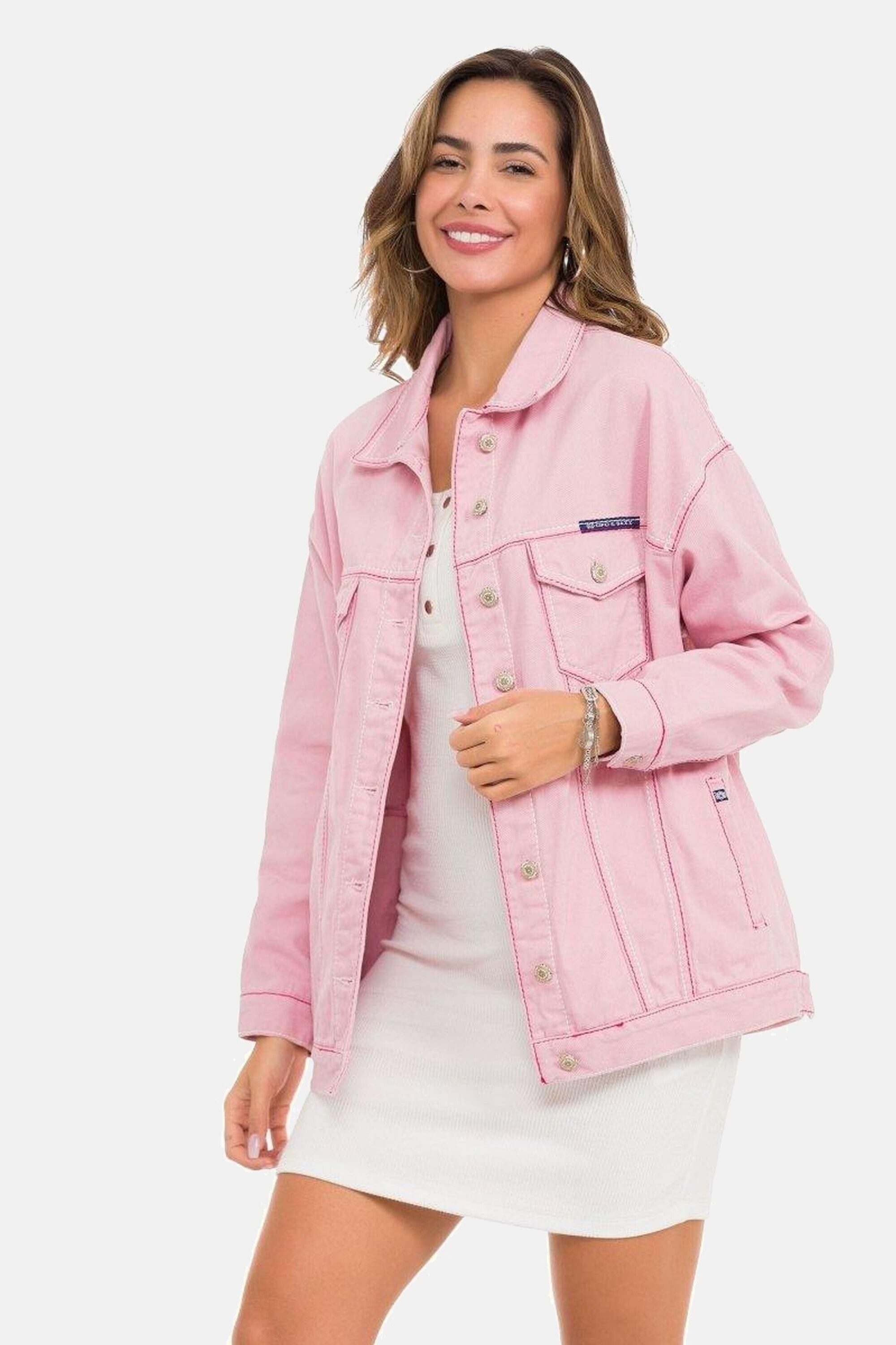 Cipo & Baxx Jeansjacke Jeansjacke Mit praktischen Brusttaschen, WJ212
